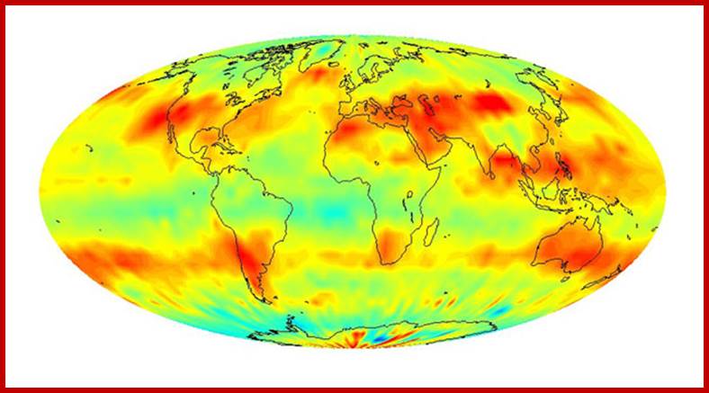 large scale patterns of carbon dioxide concentrations that are transported around the Earth by the general circulation of the atmosphere